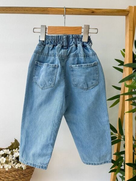 Fiyonk işlemeli denim Jean