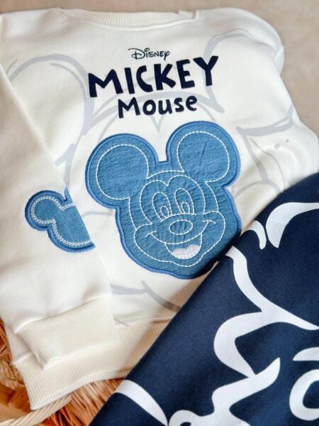 Mickey denim detaylı eşofman takımı